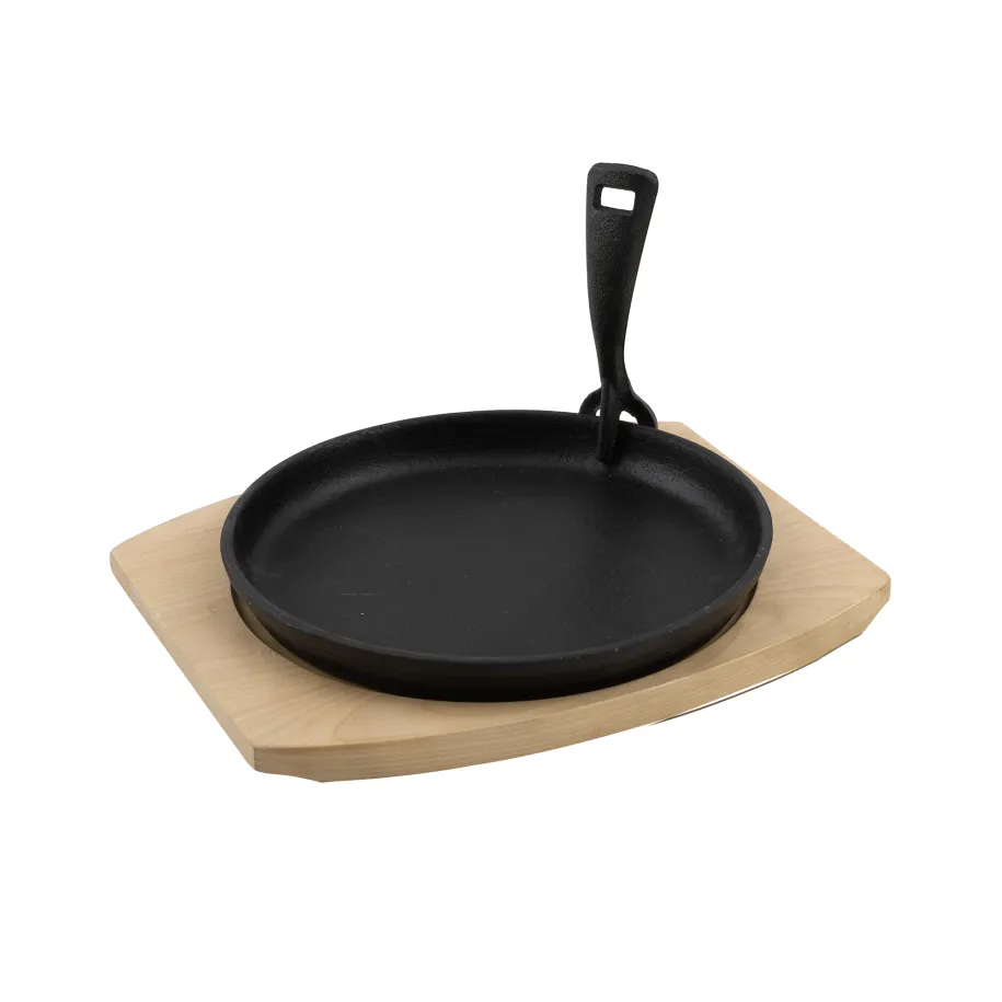 Barbecook grillpanne med bambusunderlag støpejern