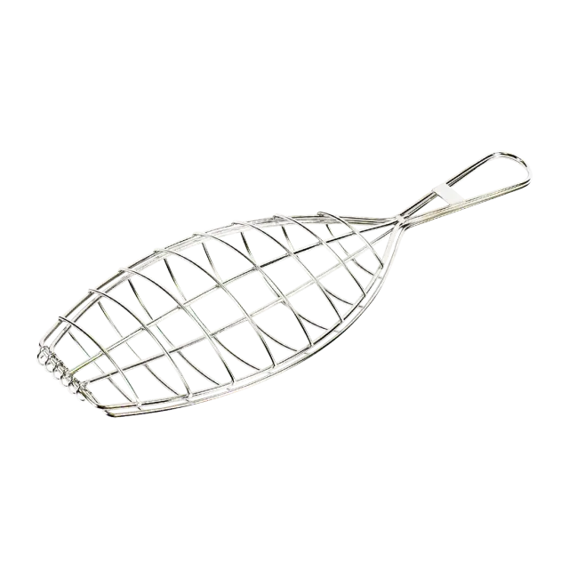 Kasai Stainless Steel Fish Grilling Basket fiskekurv medium 31 x 13 cm rustfritt stål