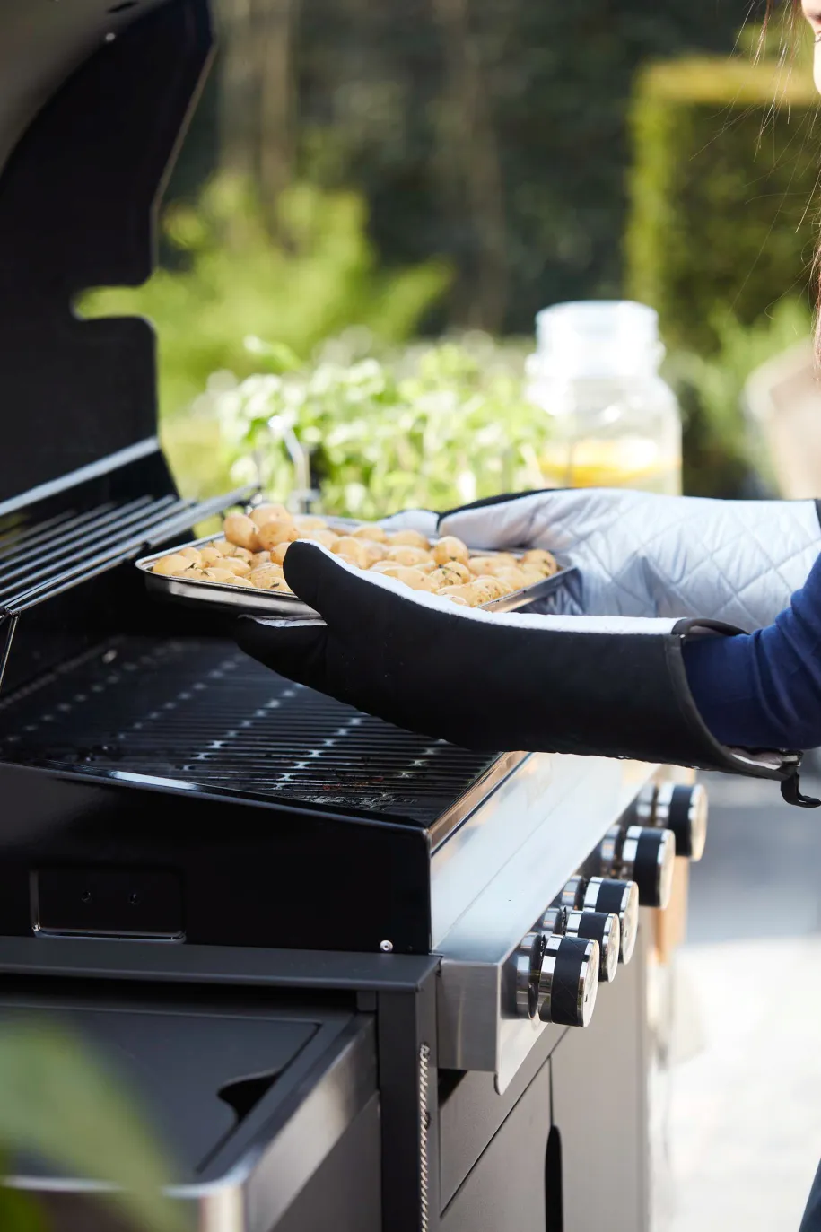Barbecook lange grillhansker bomull svarte par
