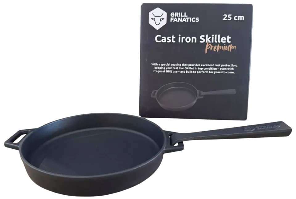 Grill Fanatics Gietijzeren Skillet 25 cm støpejernspanne med avtakbart håndtak