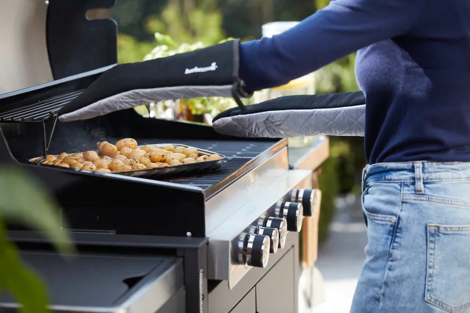 Barbecook lange grillhansker bomull svarte par