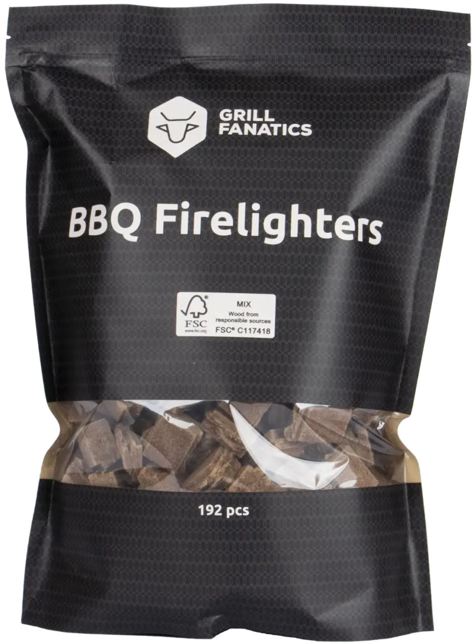 Grill Fanatics brune opptenningsbriketter 192 stk naturlige