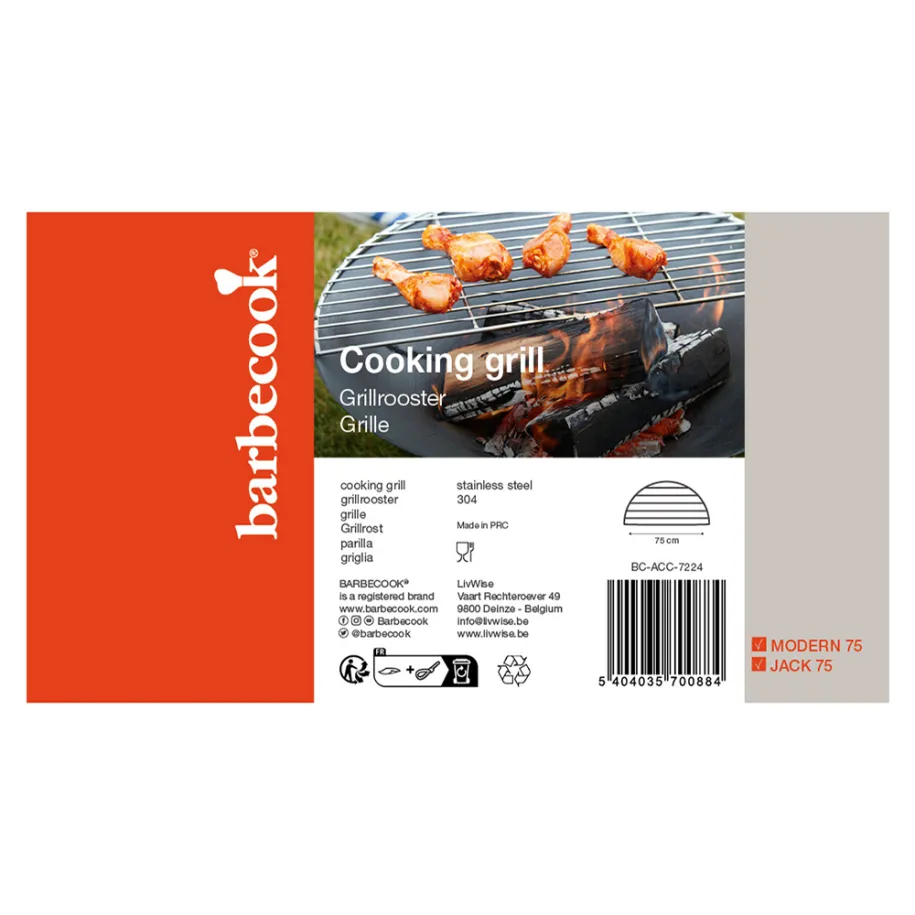 Barbecook grillrist 75 cm rustfritt stål