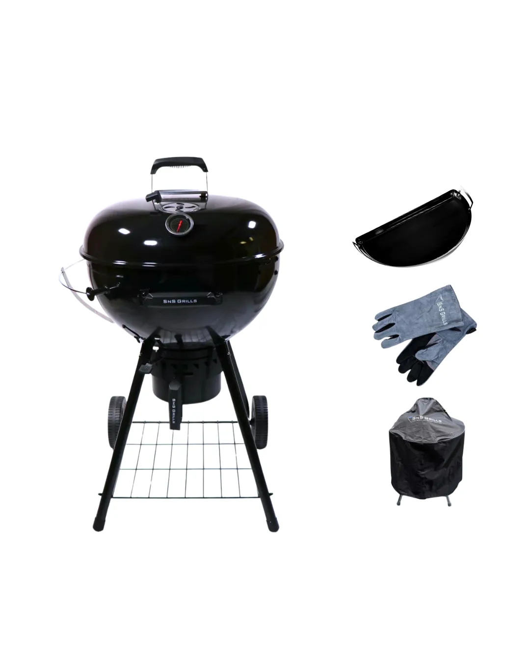 SnS Grills Black Edition 22″ kullgrill med tilbehørspakke