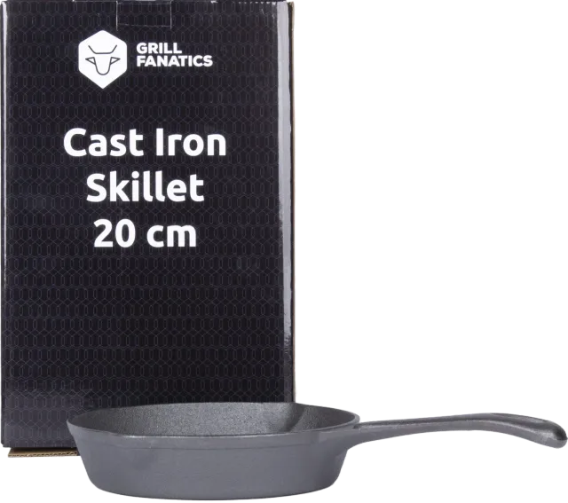 Grill Fanatics støpejernspanne 20 cm med varmebestandig skaft