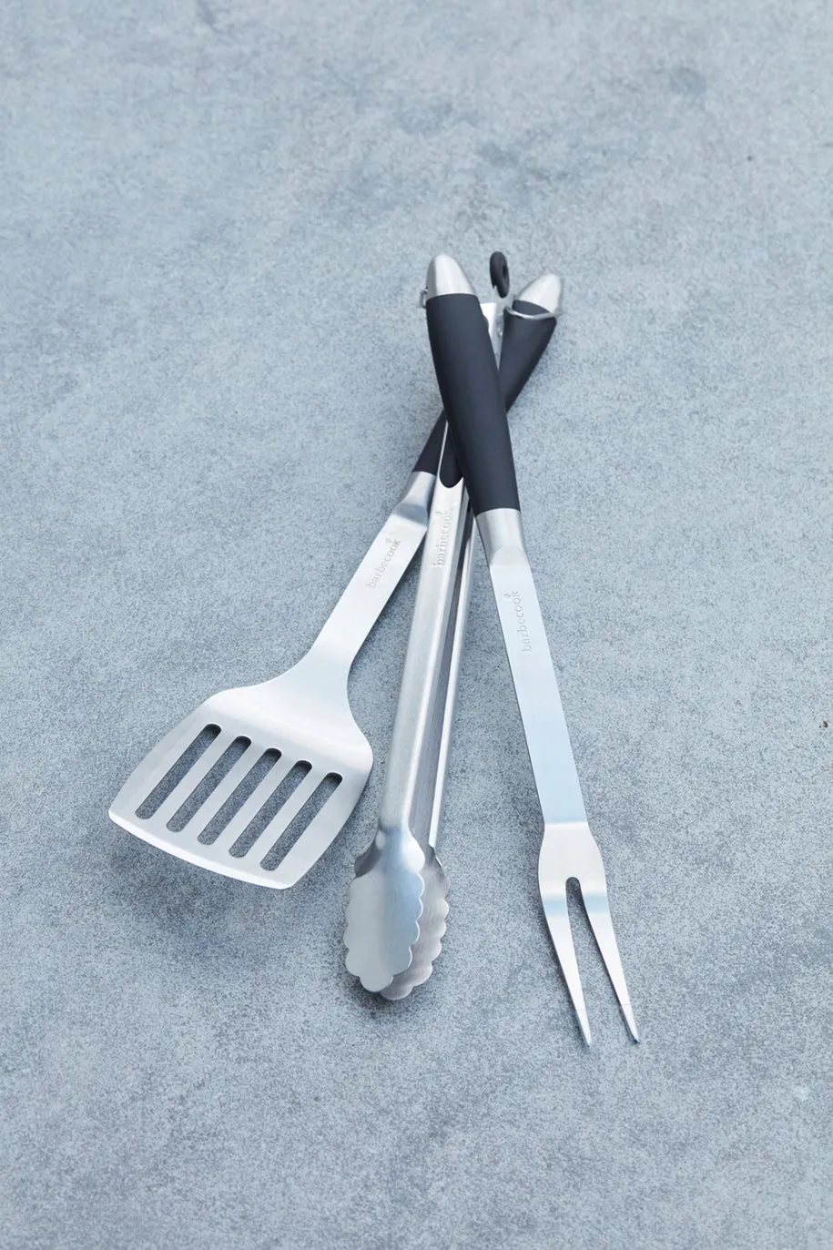 Barbecook Black Pepper BBQ set grillsett med gaffel, tang og stekespade