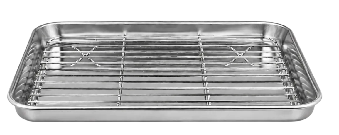 Grill Fanatics BBQ Roasting Pan with Rack stekebrett 31 x 24 cm rustfritt stål