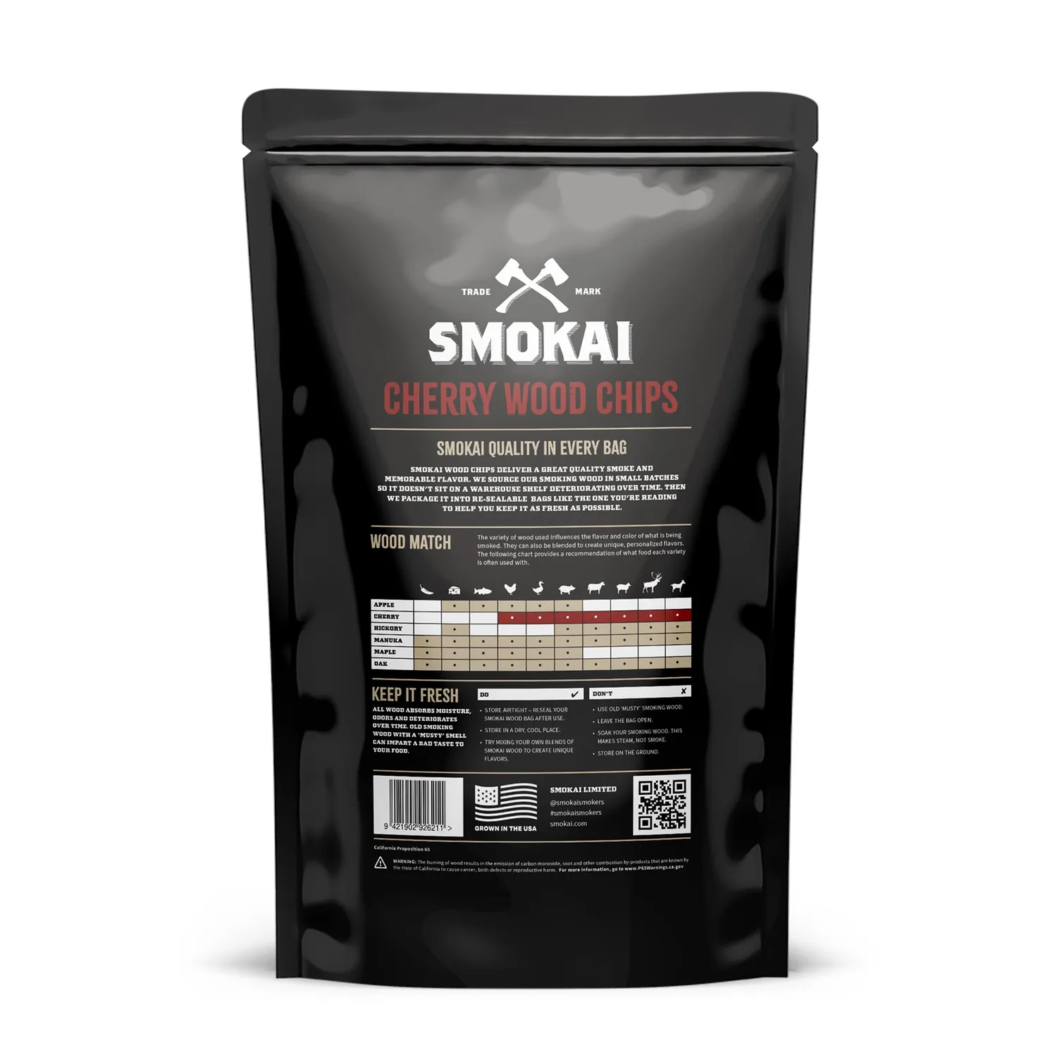 SMOKAI Premium Cherry røykeflis 6L mild fruktsmak