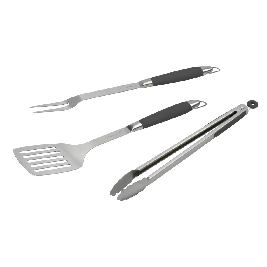 Barbecook Black Pepper BBQ set grillsett med gaffel, tang og stekespade