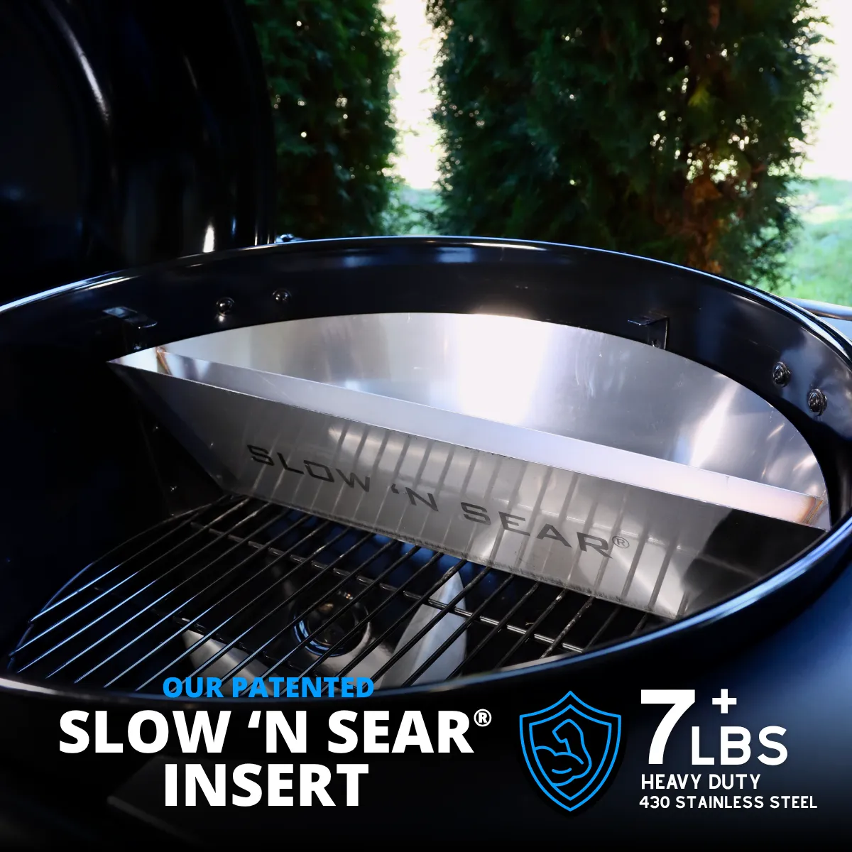 SnS Grills Slow ‘N Sear kullgrillinnsats for Weber 22 tommer