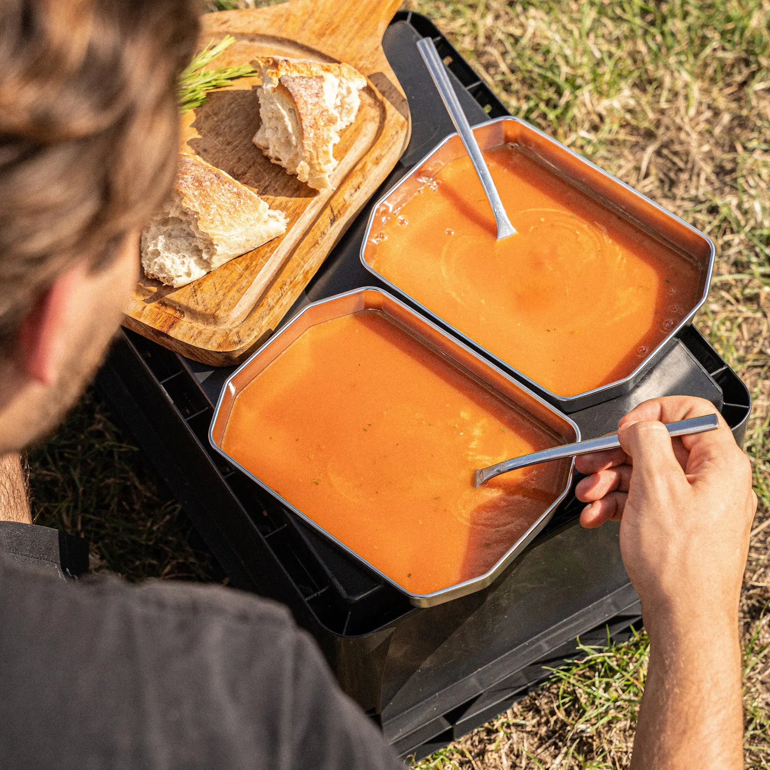 SKOTTI Camping Teller Set campingtallerkener 4 stk rustfritt stål